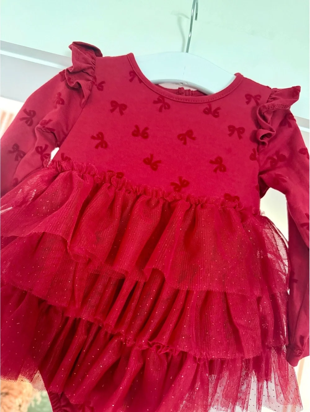 Rachel Zoe Red Tulle Dress Sz 12 Months EUC